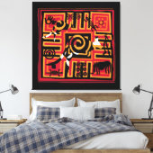 Authentic Aboriginal art Canvas Afdruk (Insitu (Slaapkamer))