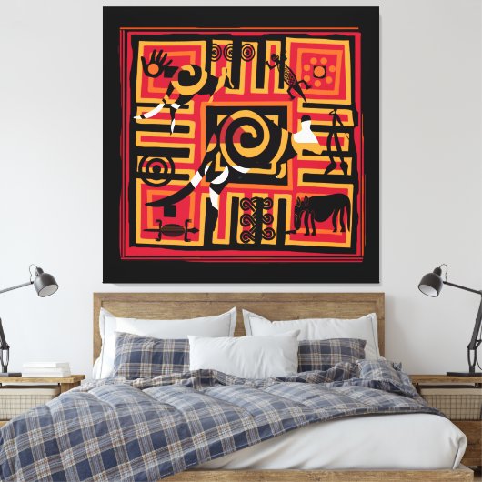 Authentic Aboriginal art Canvas Afdruk (Insitu (Slaapkamer))