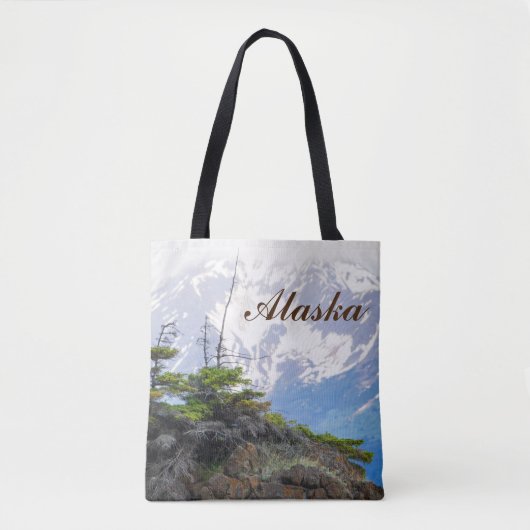 Authentic Alaska Gift Items - Alaska Mountains Tote Bag (Voorkant)