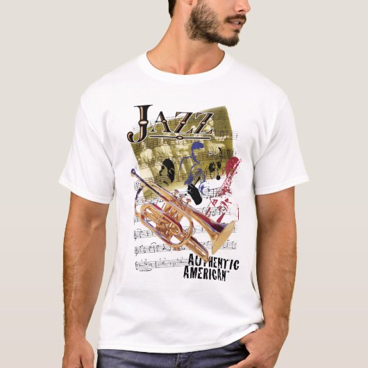 Authentic American Jazz Art T-Shirt (Voorkant)