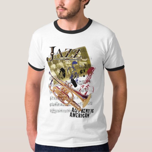 Authentic American Jazz Art T-Shirt (Voorkant)