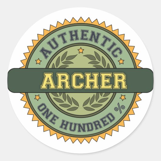Authentic Archer Ronde Sticker (Voorkant)