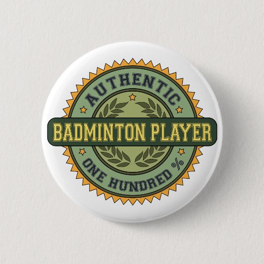 Authentic Badminton Player Ronde Button 5,7 Cm (Voorkant)