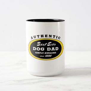Authentic Best Ever Dog Dad Gewoon Geweldige Funny Tweekleurige Koffiemok