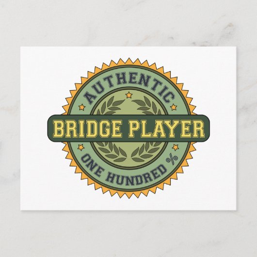 Authentic Bridge Player Briefkaart (Voorkant)