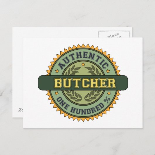 Authentic Butcher Briefkaart (Voorkant / Achterkant)