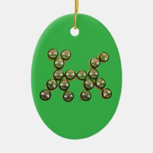 ​🐶 Authentic Chang Beer Cap Dog Keramisch Ornament (Voorkant)