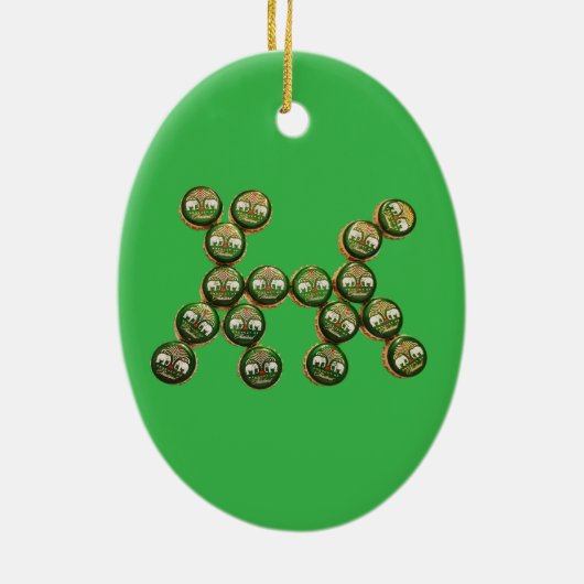 ​🐶 Authentic Chang Beer Cap Dog Keramisch Ornament (Achterkant)