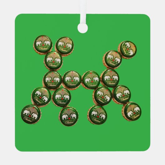 ​🐶 Authentic Chang Beer Cap Dog Metalen Ornament (Achterkant)