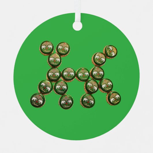 ​🐶 Authentic Chang Beer Cap Dog Metalen Ornament (Voorkant)