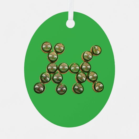 ​🐶 Authentic Chang Beer Cap Dog Metalen Ornament (Voorkant)