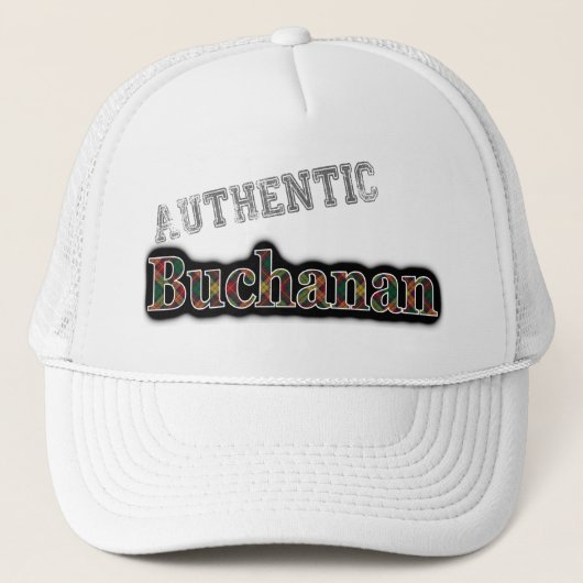 Authentic Clan Buchanan Scottish Tartan Name Trucker Pet (Voorkant)
