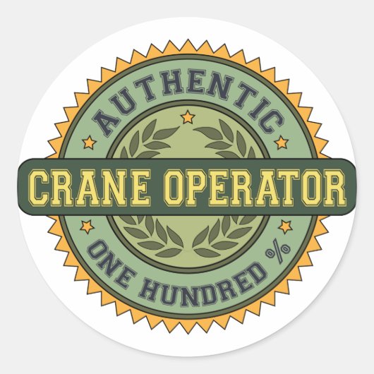 Authentic Crane Operator Ronde Sticker (Voorkant)