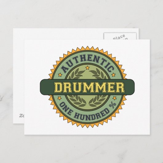 Authentic Drummer Briefkaart (Voorkant / Achterkant)