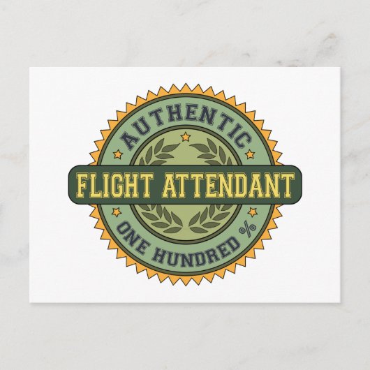 Authentic Flight Attendant Briefkaart (Voorkant)