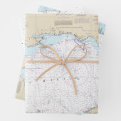 Authentic Florida Nautical Charts Boating Inpakpapier Vel (In situ)