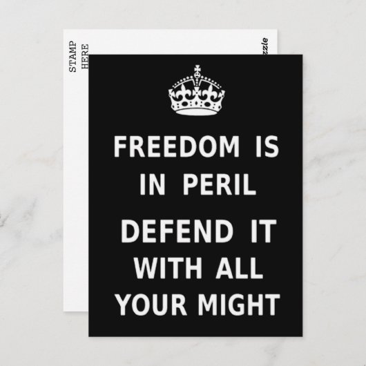 Authentic Freedom Is In Peril Best Price Custom Briefkaart (Voorkant / Achterkant)