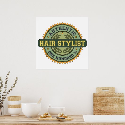 Authentic Hair Stylist Poster (Keuken)
