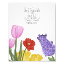Authentic Hand Drawn Water Colored Flowers
