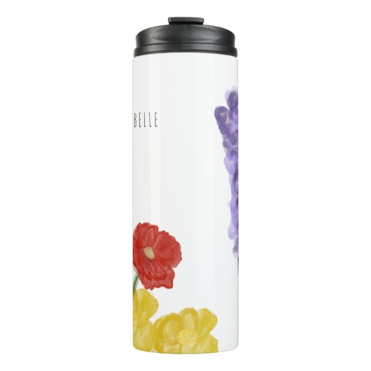 Authentic Hand Drawn Water Colored Flowers Thermosbeker (Voorkant)