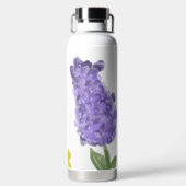 Authentic Hand Drawn Water Colored Flowers Waterfles (Achterkant)