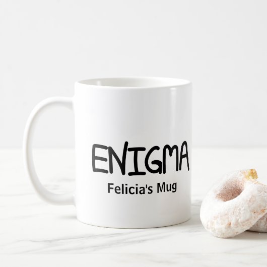 Authentic Hand-lettered Cool Word Enigma Koffiemok (Met donut)