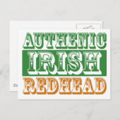 Authentic Irish Redhead Briefkaart (Voorkant / Achterkant)