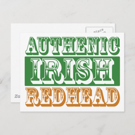 Authentic Irish Redhead Briefkaart (Voorkant / Achterkant)