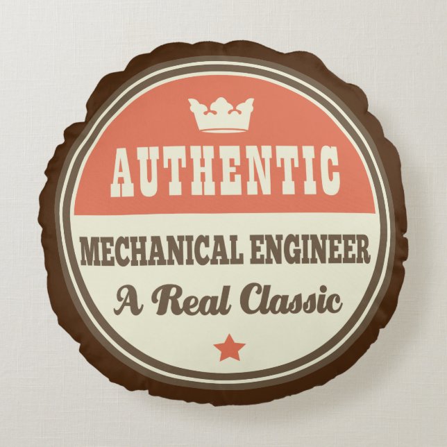 Authentic Mechanical Engineer  Gift Idea Rond Kussen (Voorkant)