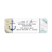 Authentic #Nautical Chart Anchor #Florida #Wedding Etiket (Voorkant)