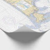 Authentic Nautical Chart Martha's Vineyard Cadeaupapier (Hoek)