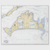 Authentic Nautical Chart Martha's Vineyard Cadeaupapier (Vlak)