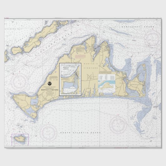 Authentic Nautical Chart Martha's Vineyard Cadeaupapier (Vlak)