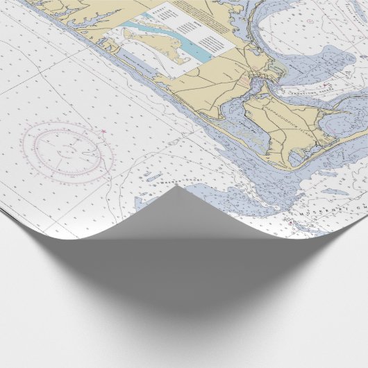 Authentic Nautical Chart Martha's Vineyard Cadeaupapier (Hoek)