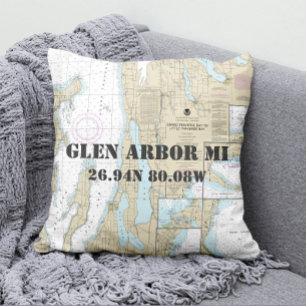 Authentic Nautical Chart Traverse City Michigan Kussen