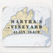 Authentic Nautical Martha's Vineyard  Map Muismat (Voorkant)