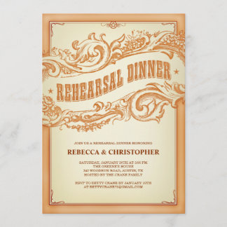 Authentic Old Western Rehearsal Dinner Uitnodiging