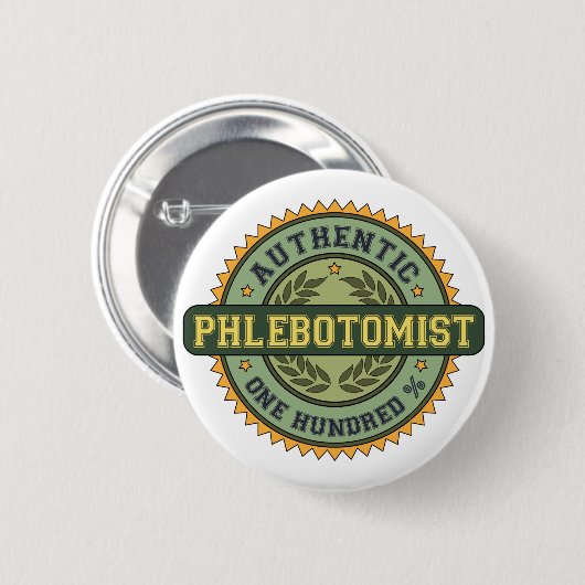 Authentic Phlebotomist Ronde Button 5,7 Cm (Voorkant /achterkant)
