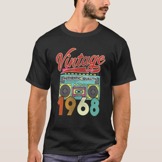 Authentic Quality Radio  1968 54th Birthday T-shirt (Voorkant)
