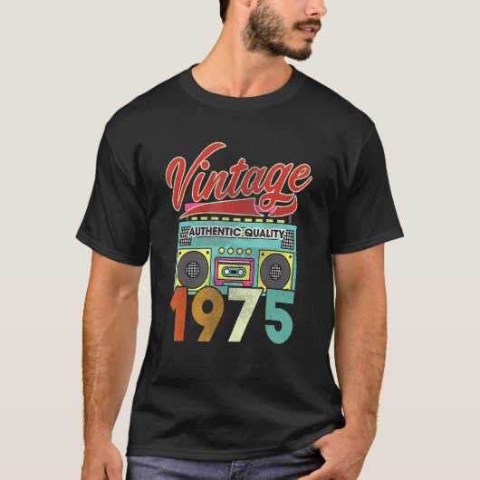 Authentic Quality Radio 1975 47th Birthday T-shirt (Voorkant)