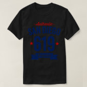 Authentic San Diego 619 Area Code T-shirt (Design voorkant)