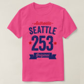 Authentic Seattle 253 Area Code T-shirt (Design voorkant)