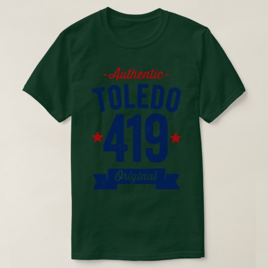 Authentic Toledo 419 Area Code T-shirt (Design voorkant)