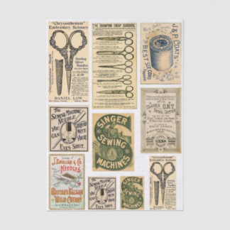 Authentic Vintage Sewing Adverts ES1 Decoupage Tissuepapier