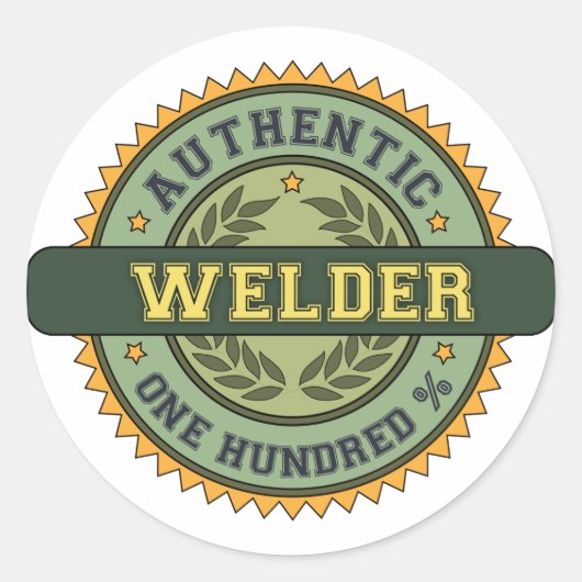 Authentic Welder Ronde Sticker (Voorkant)