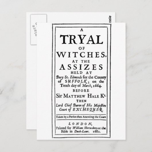Authentic Witch Trials Poster Briefkaart (Voorkant / Achterkant)