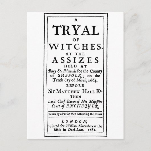 Authentic Witch Trials Poster Briefkaart (Voorkant)