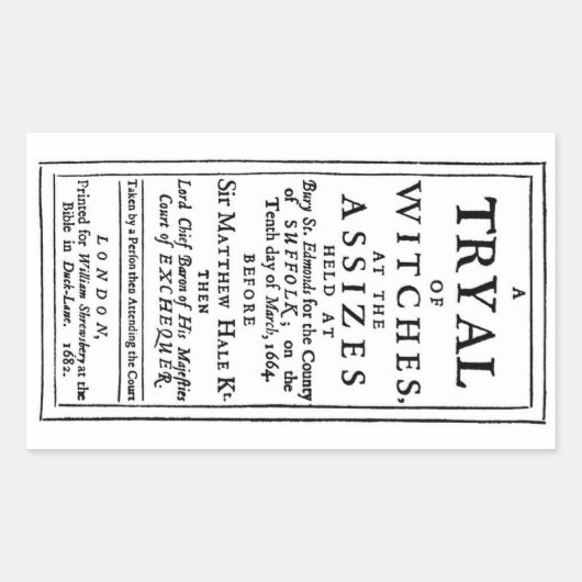 Authentic Witch Trials Poster Rechthoekige Sticker (Voorkant)