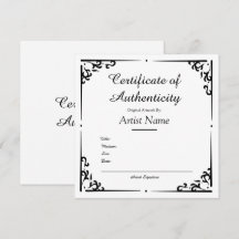   authenticiteitscertificaat voor kunst