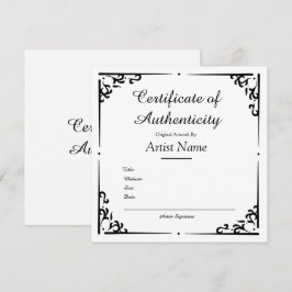   authenticiteitscertificaat voor kunst